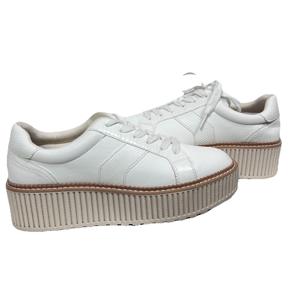Dolce Vita Women's 8.5 Tiger Lace-Up Platform Sneakers White Leather - Picture 3 of 11